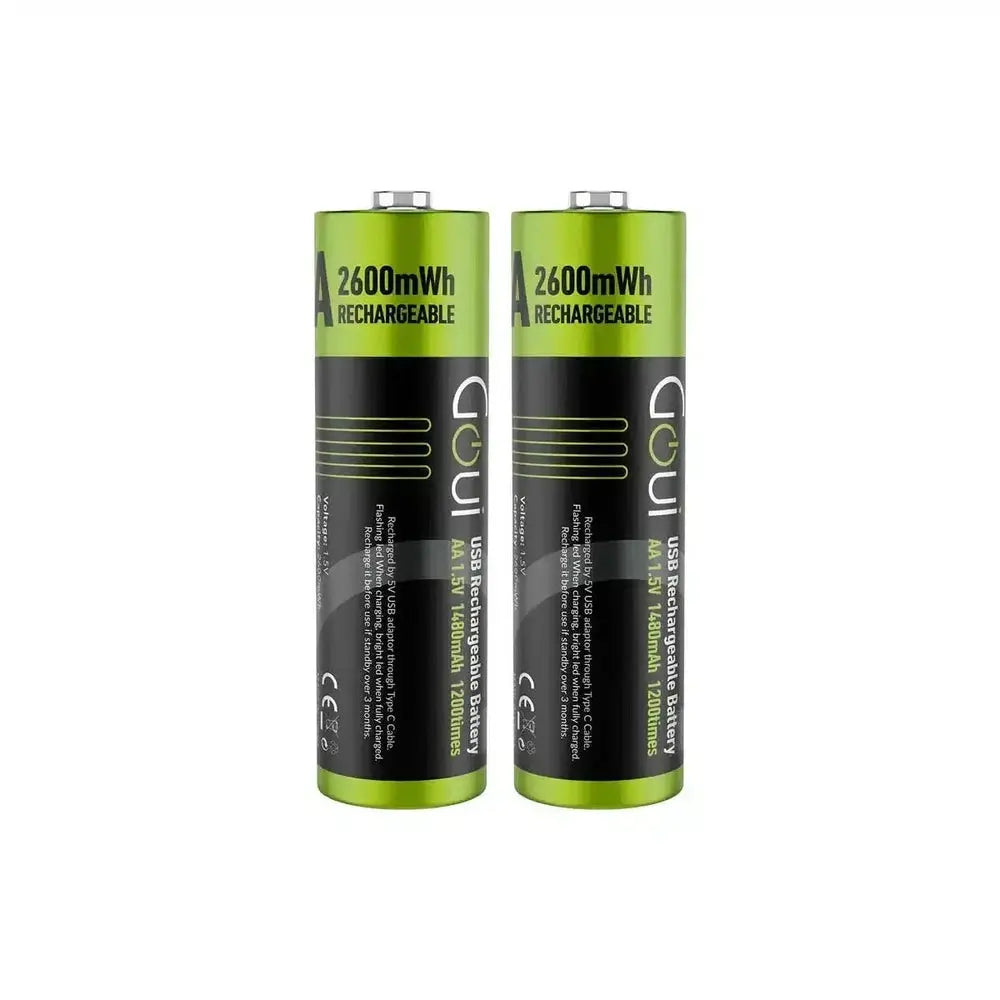 Goui Piles Rechargeables avec port Type-C AA (2 pièces) — Connecto.ma